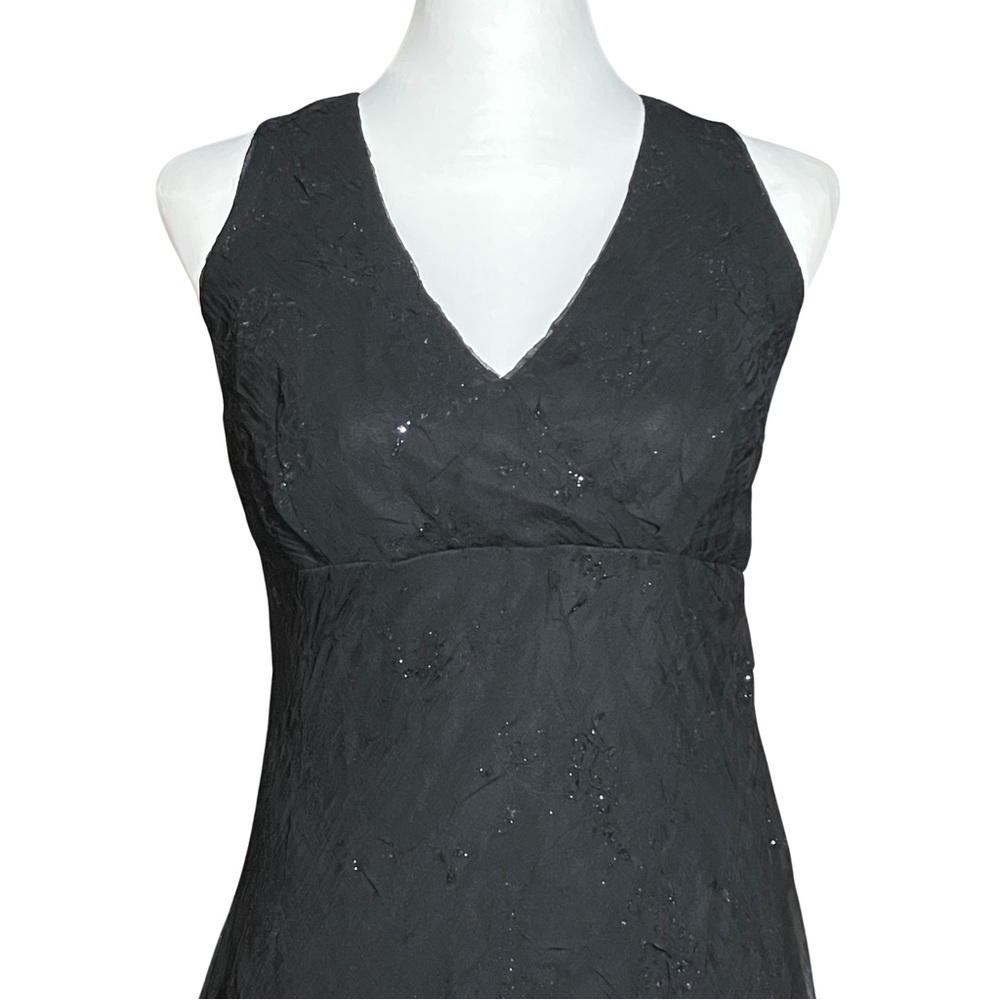Vintage 90s Black Asymmetrical Sleeveless Dress. Small. Whimsigoth, Fairycore - Picture 6 of 8